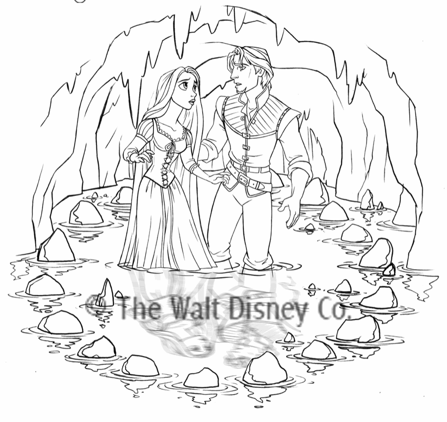 Disney Tangled Rapunzel and Flynn Rider Printable Colouring Page ...