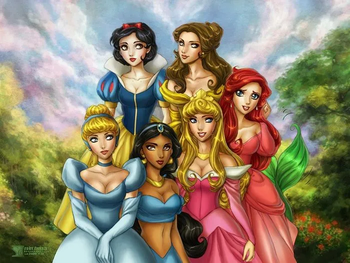 Disney's Princesses Wallpaper - Two Hand Drawn Versions