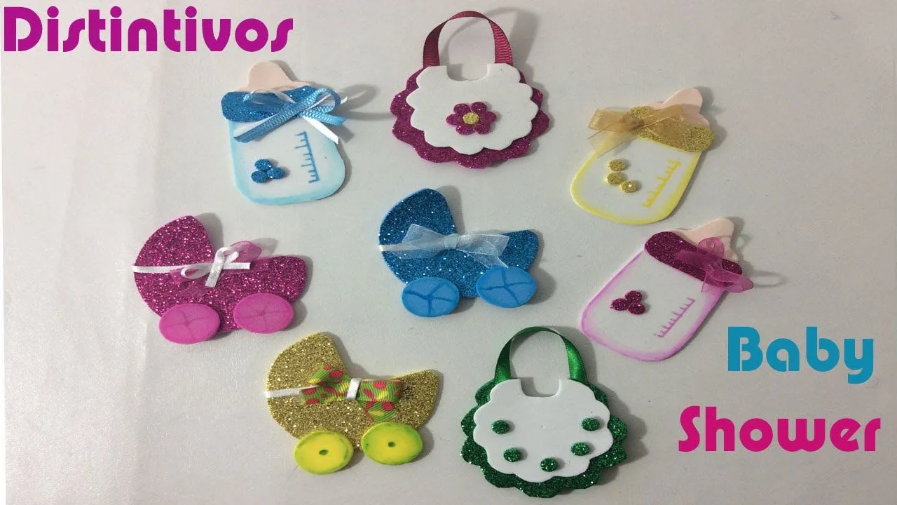 Como hacer distintivos para BABY SHOWER - YouTube