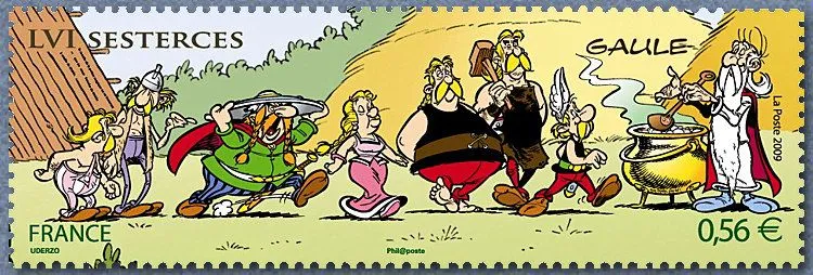 Distribution de potion magique par Panoramix Les 50 ans d´Astérix ...