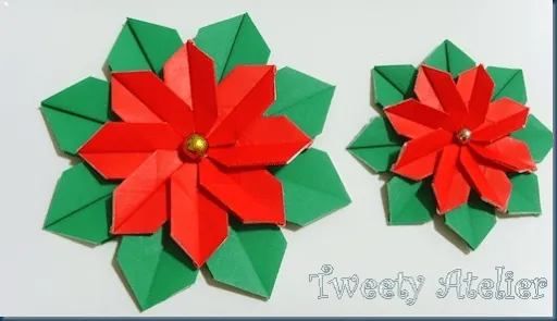 Mas cosas divertidas: Origami Navidad: Flor de Noche Buena