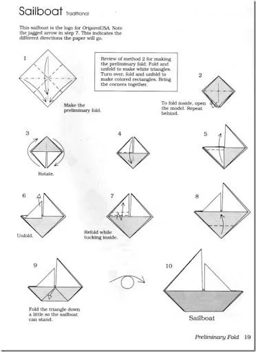 Mas cosas divertidas: Papiroflexia fácil: barco con diagramas