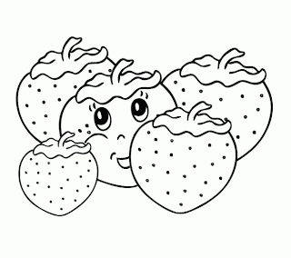 Dibujos para imprimir y colorear: Fresas para colorear