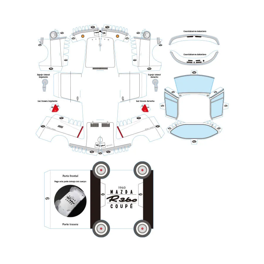 Diviértete armando en papel uno de los modelos de Mazda en papel
