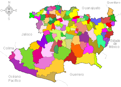 División municipal. Michoacán de Ocampo