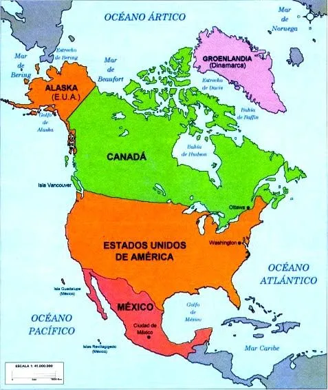 Mapa de america con division politica nombres y capitales - Imagui