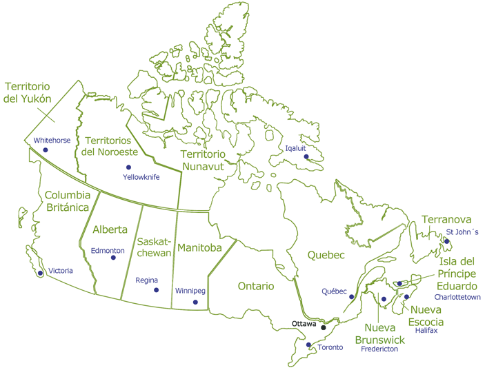 División político-territorial de Canadá. Vivir en Canadá. | MeQuieroIr