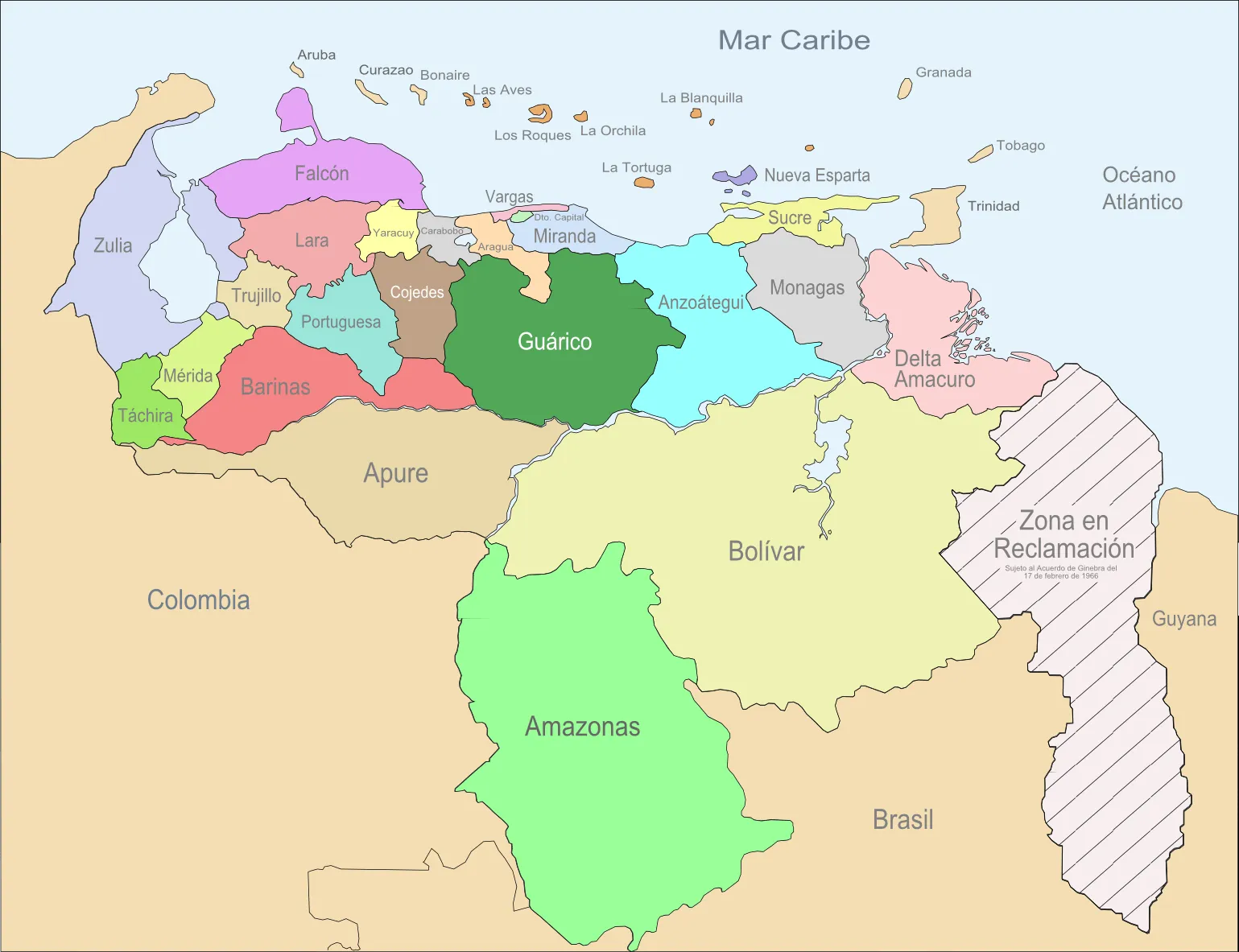 División político territorial de Venezuela | GEOGRAFÍA DE VENEZUELA