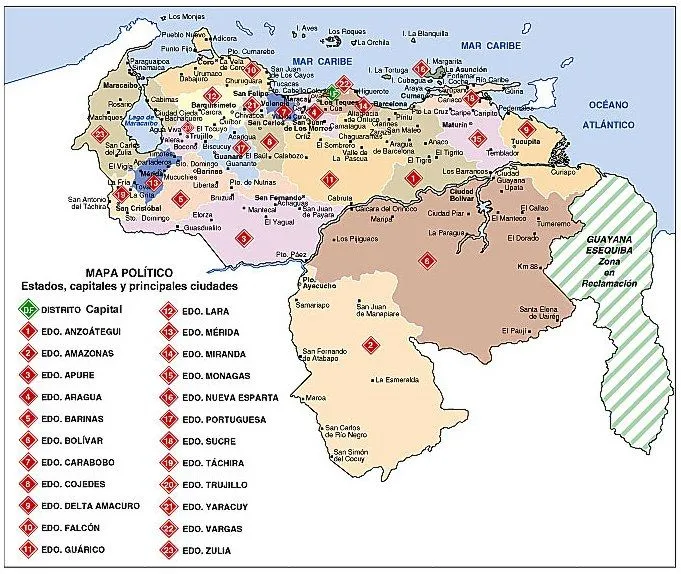 Imagenes cual es el mapa politico territorial de venezuela - Imagui