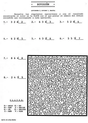 DIVISIONES DE UNA CIFRA PARA NIÑOS DE PRIMARIA : FICHAS PARA NIÑOS