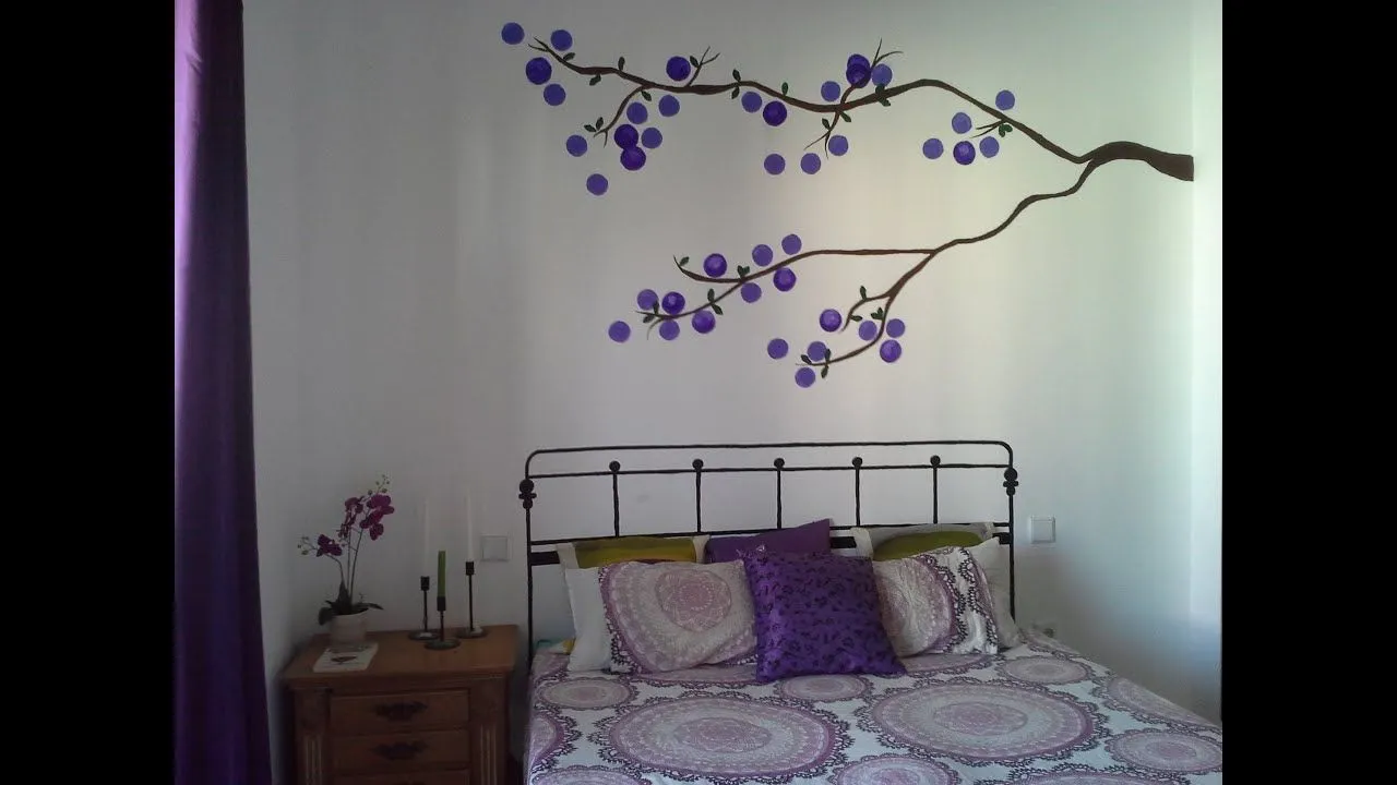 DIY Arbol y cabecero pintado en pared - YouTube