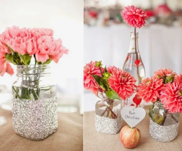 DIY Boda: Centros de Mesa con Envases de Vidrio : Ideas para la ...