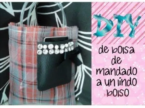 DIY de bolsa de mandado a un lindo bolso de mano - YouTube