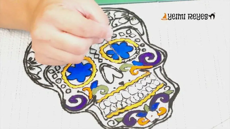 DIY Calavera mexicana vitral Día de los Muertos | Manualidades