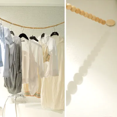 Diy: cuerda de bolas de madera para colgar la ropa húmeda