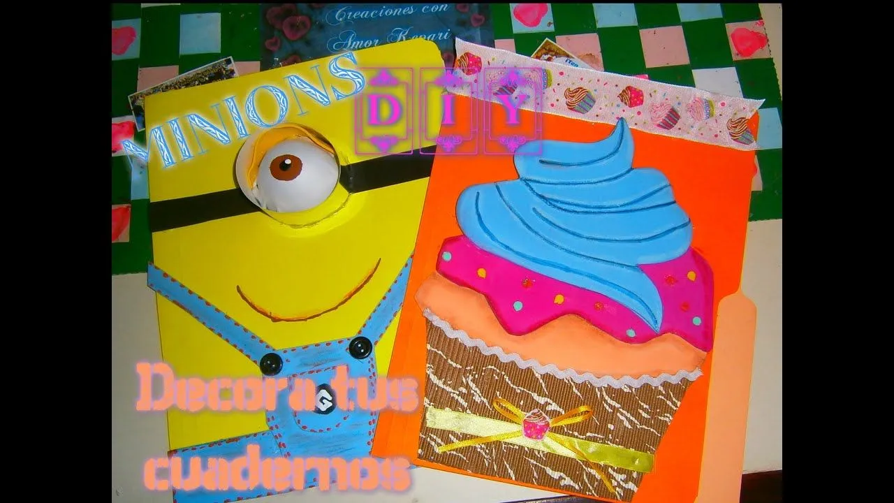 DIY Decora tus cuadernos, Folder, Carpetas MINIONS Perzonaliza ...