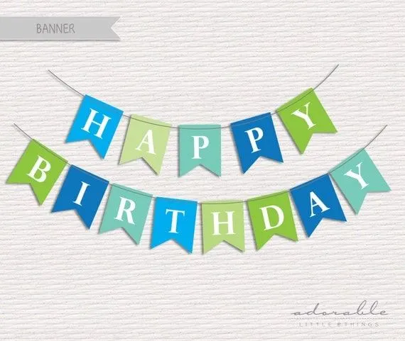 DIY feliz cumpleaños Banner para chicos. por AdorablePrintables