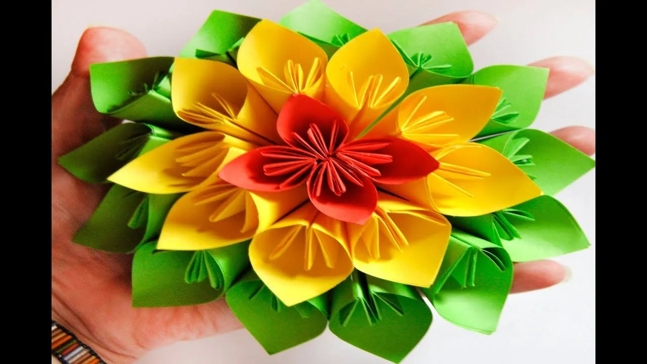 DIY: Flor De Papel Estilo Kusudama - Brotes De Creatividad - YouTube