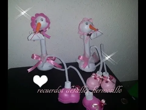 DIY Como Hacer fofucha Cigueña piernas largas baby shower - YouTube