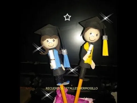 DIY como hacer fofulapiz graduacion fofuchos - YouTube