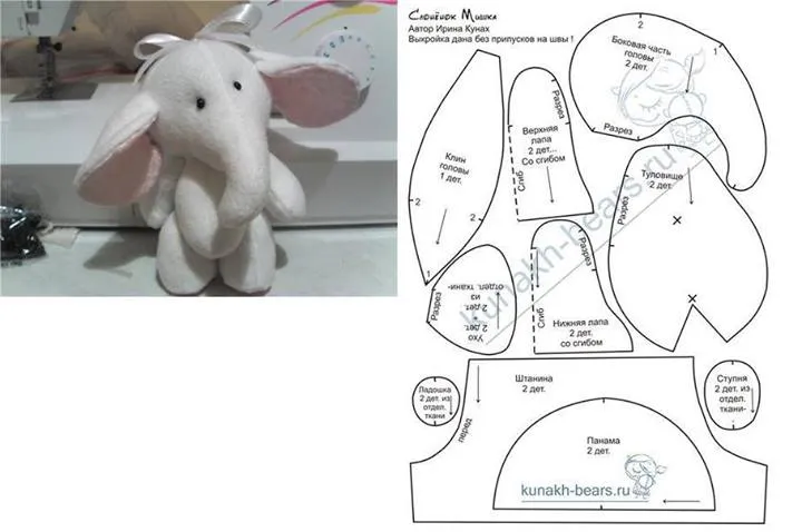 DIY Hazlo tú mismo - Do it yourself: Molde de peluche de elefante