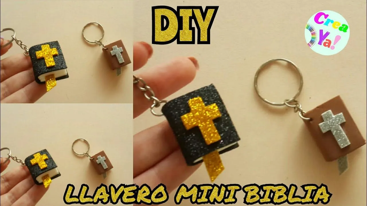 DIY: Llavero mini biblia ❤ Diy llavero / biblia miniatura souvenir o regalo  