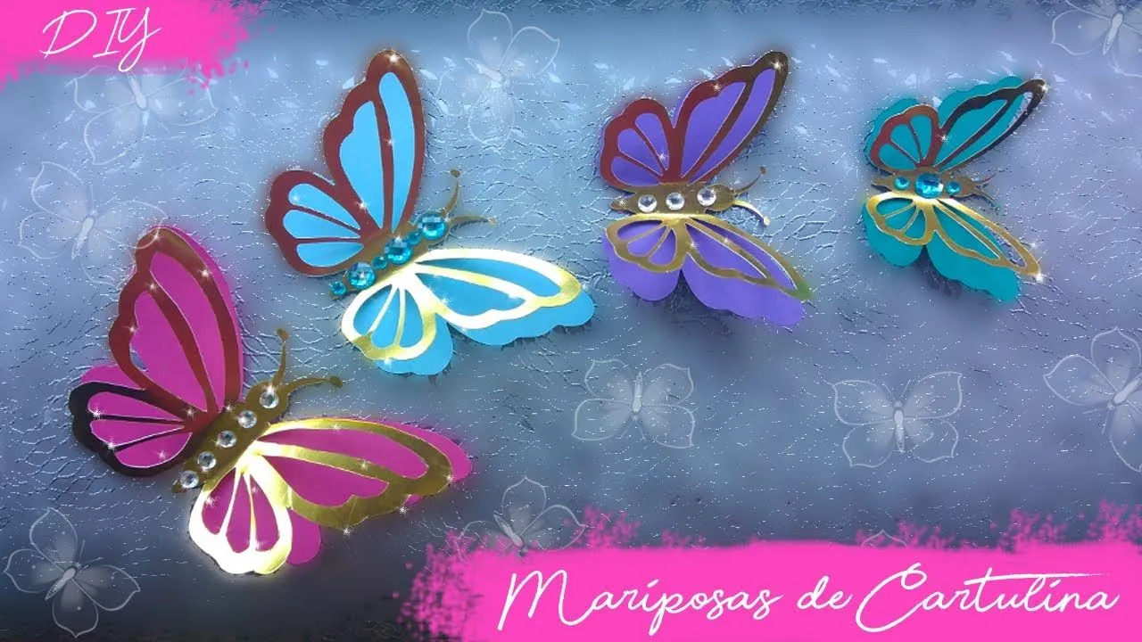 DIY Mariposas de cartulina @Kath Reyes - YouTube