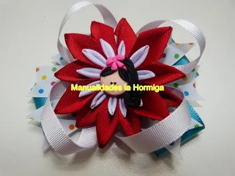DIY. moños en cinta faciles para el cabello paso a paso:Hair bows