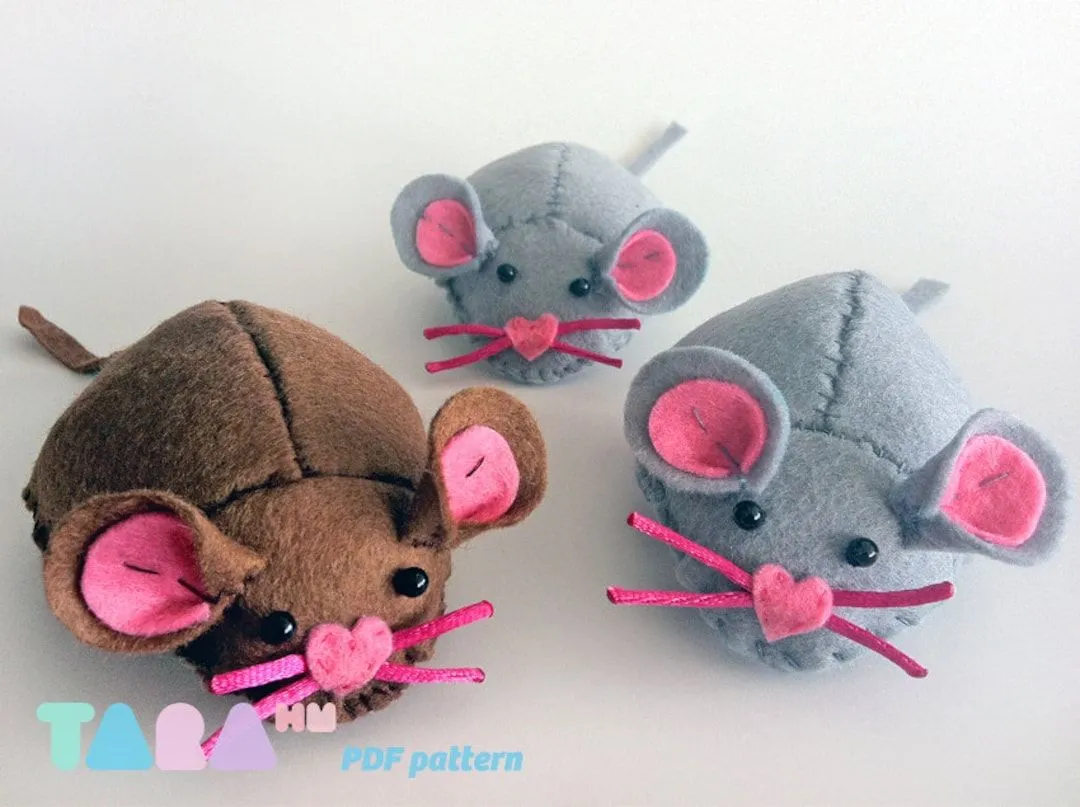 DIY Patrón Ratón de Fieltro o Tela Ratón de Juguete Descarga Inmediata  TaraMouse DIY Patrón Costura Alfiletero Juguete para Gatos - Etsy México