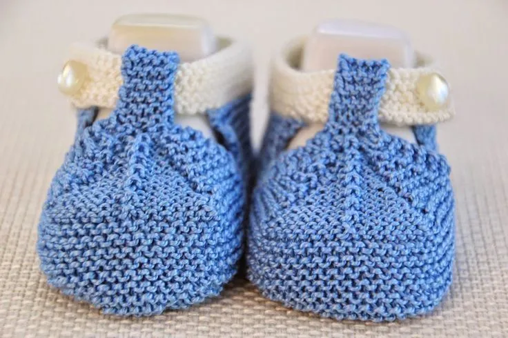 DIY Cómo tejer patucos sandalias bebe con dos agujas | adorable ...