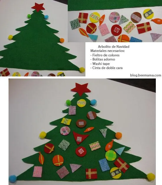 Diy...arboles de navidad con fieltro - Paperblog