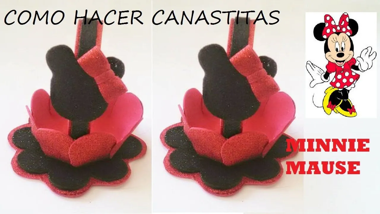 DIY.COMO HACER DULCERO CANASTITA DE MINNIE MOUSE - YouTube