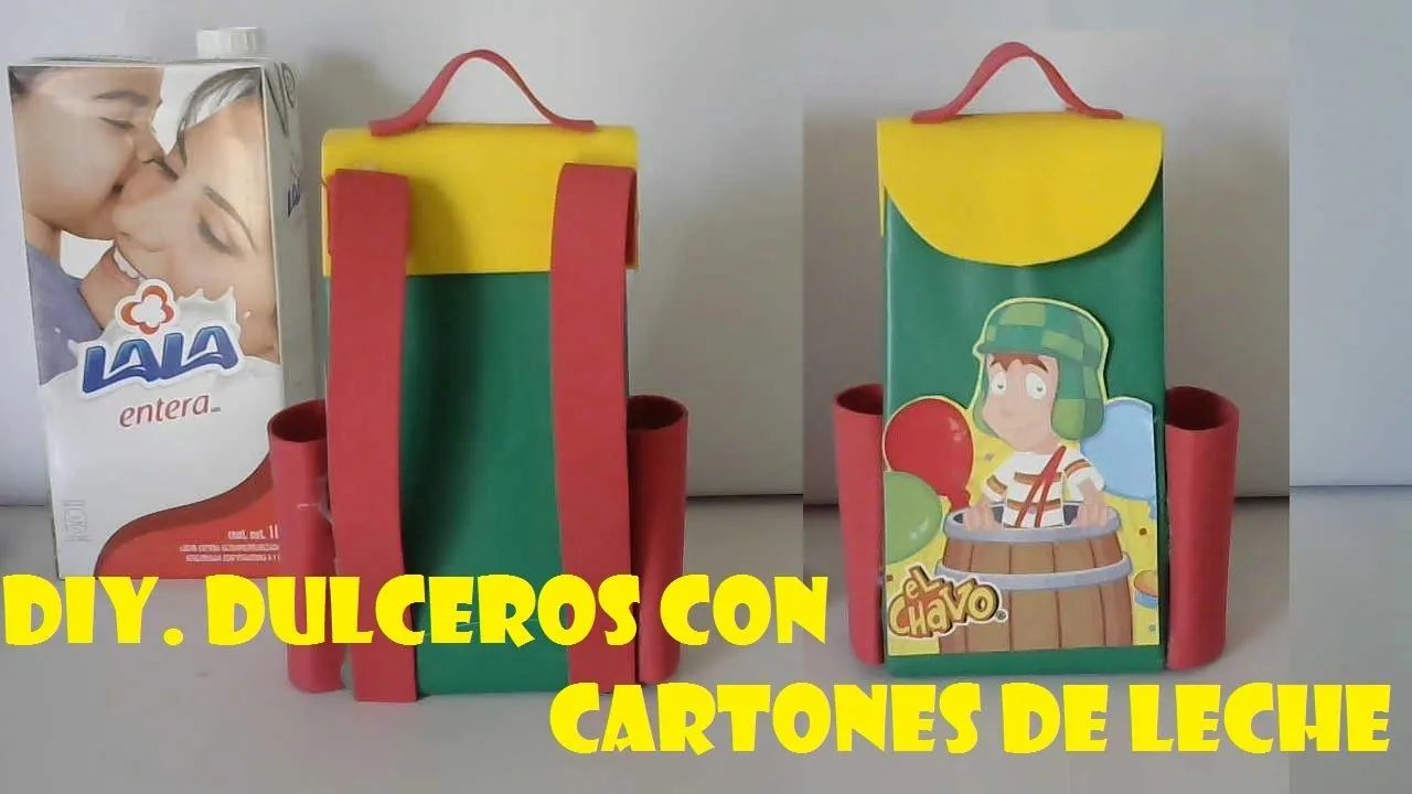 DIY.COMO HACER DULCERO DEL CHAVO DEL OCHO CON CARTONES DE LECHE ...