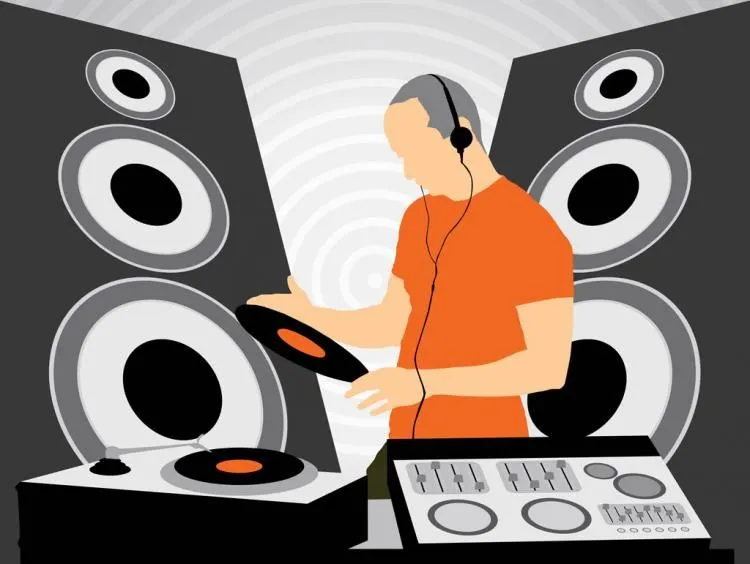 DJ at Work Free Vector / 4Vector