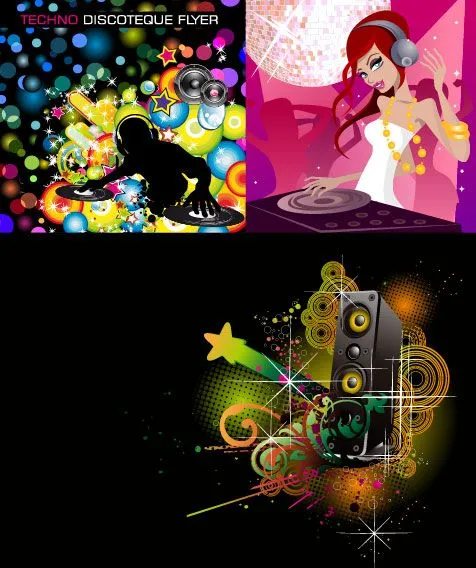 DJ Music Theme Vector material Download Free Vector,PSD,FLASH,JPG ...