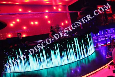 Dj stand + pantalla de vídeo ( forma curvada ), 10 000 píxeles por ...