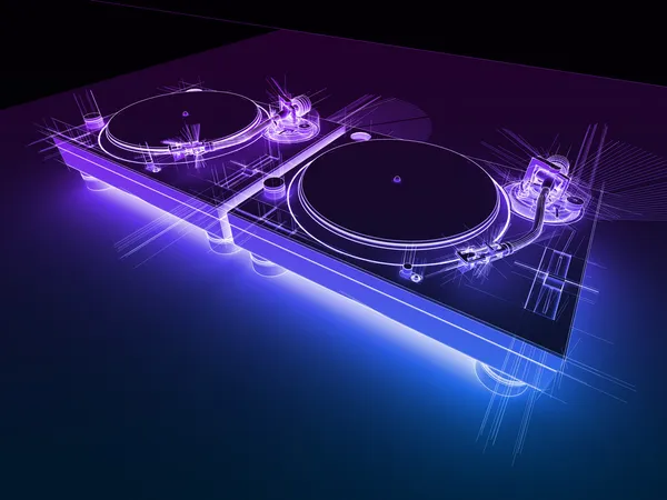 DJ Turntables 3D Neon Sketch | Foto stock © Chad Anderson #