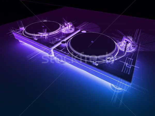 DJ Turntables 3D Neon Sketch stock photo © Chad Anderson (eyeidea ...