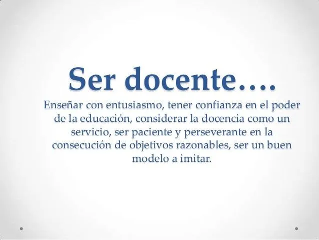 Ser docente