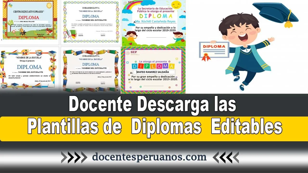 ▷ Docente Descarga las Plantillas de Diplomas Editables ✓