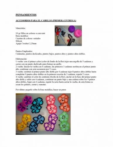 Documento Accesorios para el cabello en crochet - grupos.emagister.com