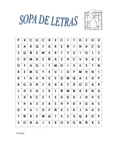 Sopa de letras para baby shower para imprimir gratis - Imagui