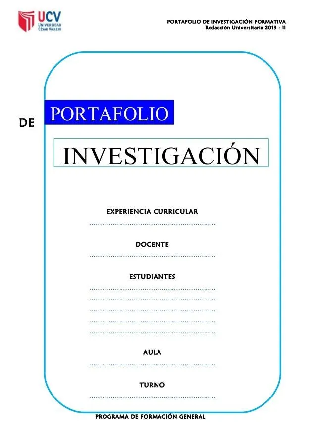 Documentos del portafolio de investigación