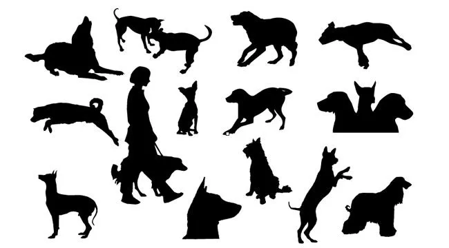 Dog silhouettes - Free Vector Site | Download Free Vector Art ...