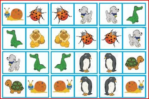 Domino de animales para imprimir - Imagui