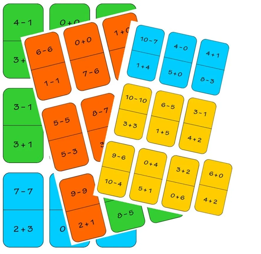 Dominó de las sumas y las restas | Recursos primaria