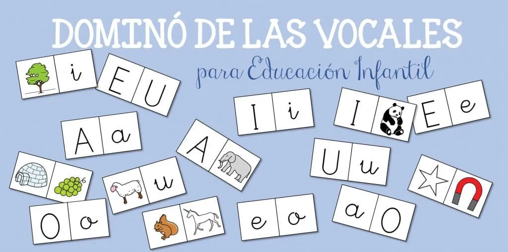 Dominó de las vocales para Educación Infantil