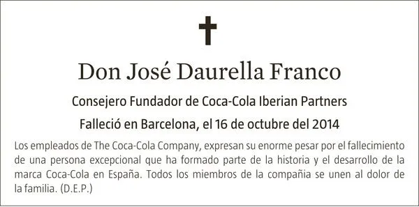 DON JOSÉ DAURELLA FRANCO : fallecimiento : EnMemoria, el canal de ...