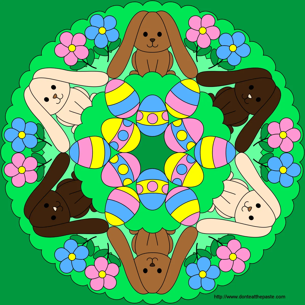 Don't Eat the Paste: Easter Bunny and Egg Mandala to Color
