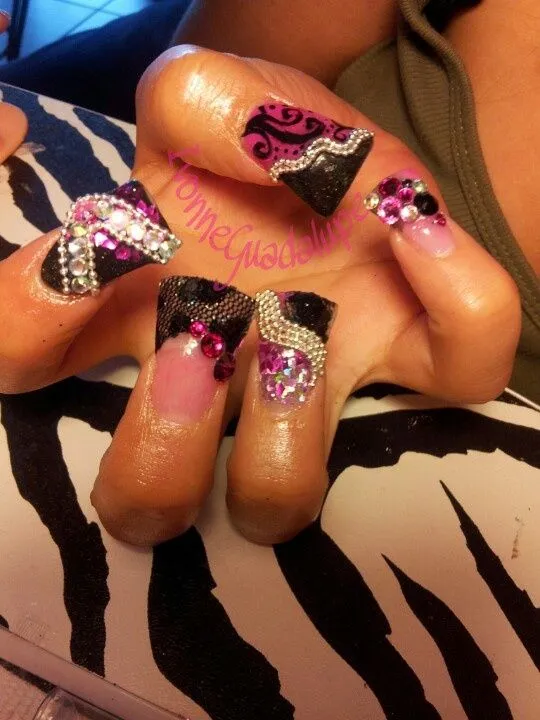 Done by me uñas estilo sinaloa :) | I do nails ;) | Pinterest